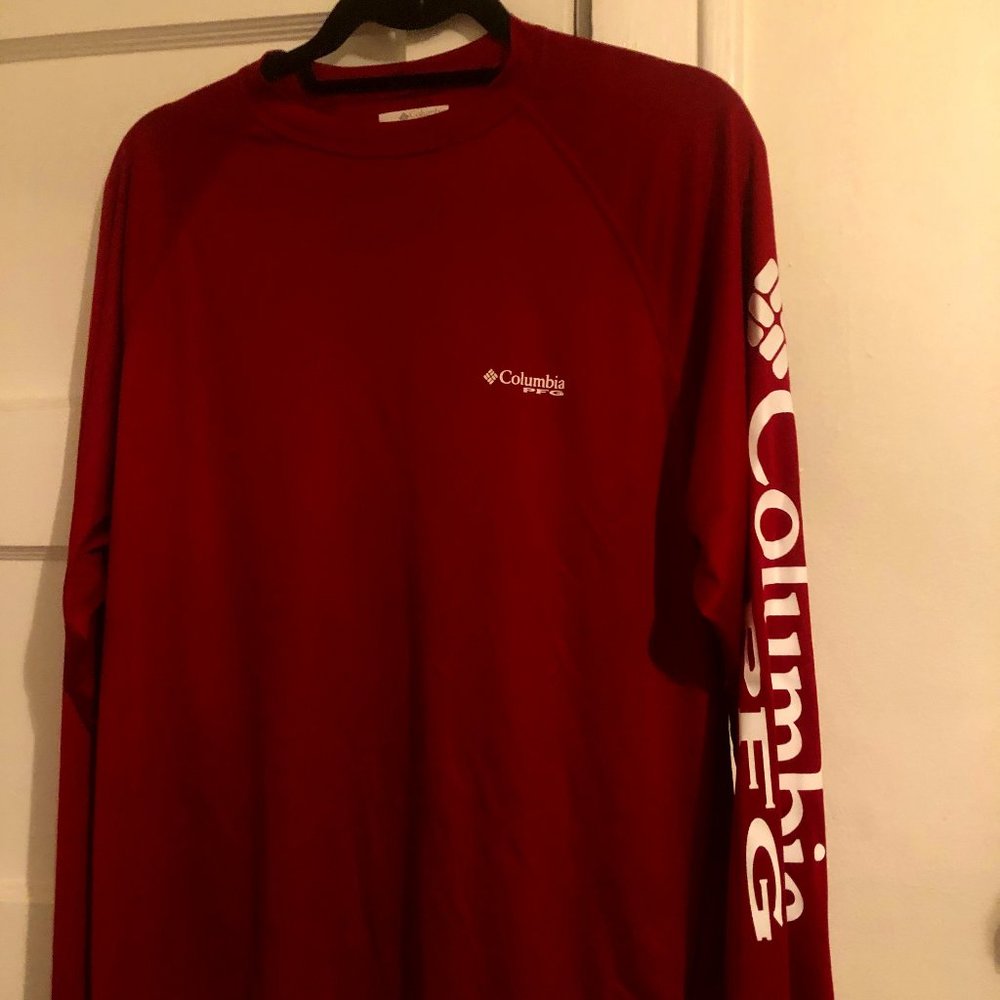 Columbia Terminal Tackle L/S shirt - Red and White